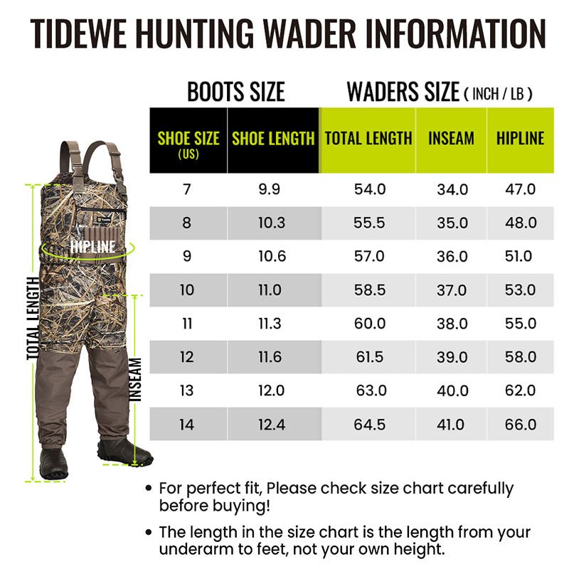 Tidewe Waders Men's Chest Waders For Duck Hunting DeepWade