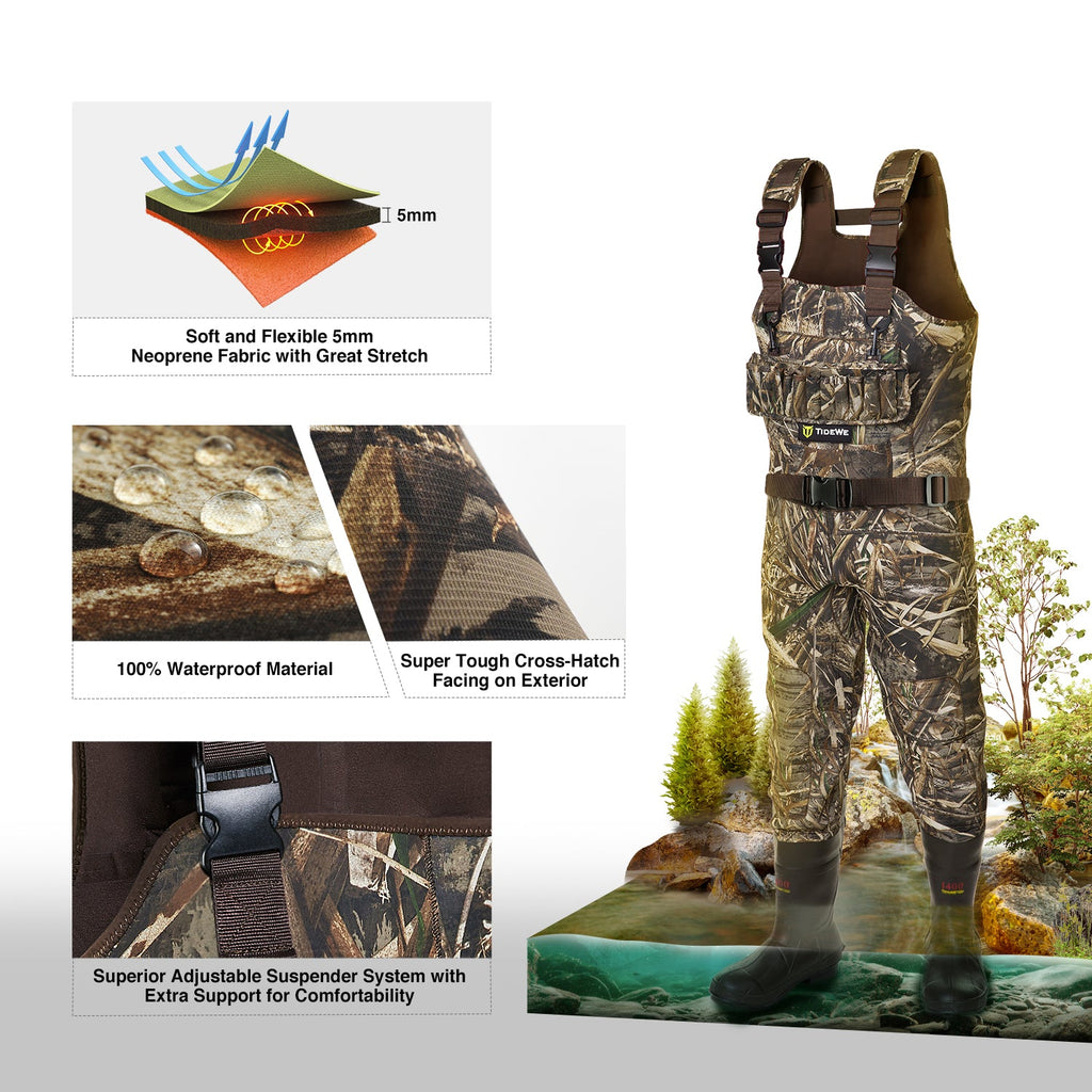 Youth Waders TideWe TIDEWE Hunting Wader, 5mm Neoprene With