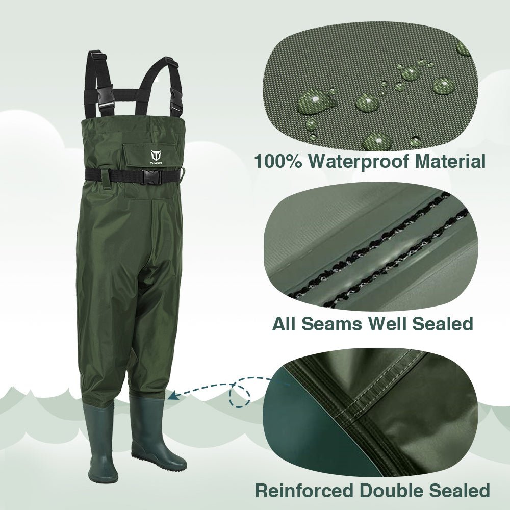 PVC Waterproof Bootfoot Waders Bootfoot Chest Wader,2-Ply Nylon/PVC ...