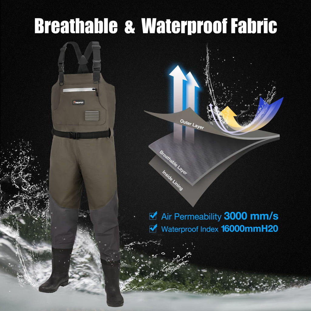 Piscifun® BX Breathable & Waterprooof Chest Waders