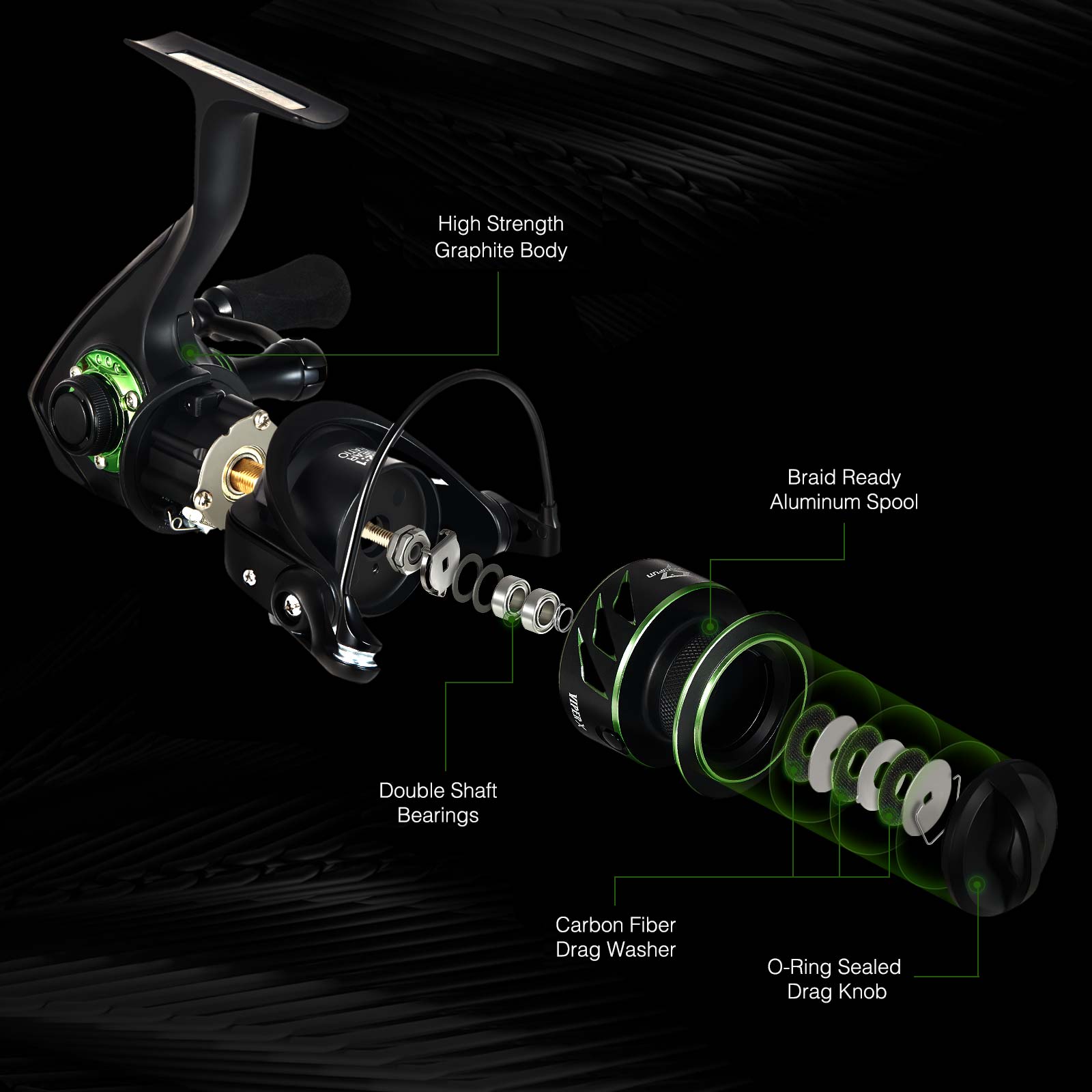 Moulinet De Pêche Piscifun Viper X - Rapport 5.2:1 Ou 6.2:1, 10+1 Roulements, Frein Max 15kg - Léger En Fibre Carbone